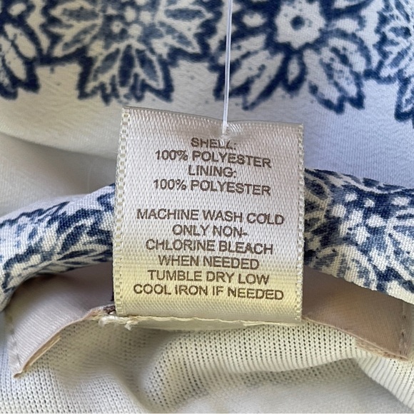 LOFT Blue White Floral Stripe Chiffon Hem Layered Cami Tank Top Size M NWT - Picture 9 of 11